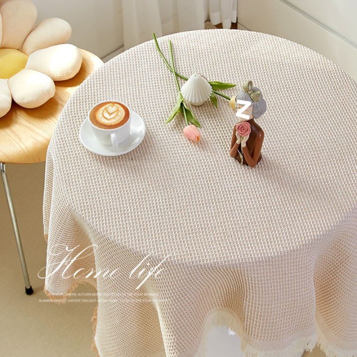 hot-ผ้าปูโต๊ะสไตล์ฝรั่งเศสสไตล์ญี่ปุ่น-ins-โต๊ะกาแฟผ้าฝ้ายและผ้าลินินสีขาวโต๊ะโต๊ะกลมโต๊ะข้างเตียงโต๊ะโต๊ะสี่เหลี่ยม