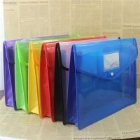 ☼● Transparent Lightweight File Bag Portable Waterproof Folder Document Holder Large Capacity Button Storage School Test Paper