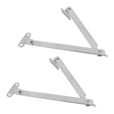 2pcs  Stainless Steel Hinges Furniture Cabinet Door Support Hinges   Folding 180 Degree Two-fold Strut Cabinet Door Support Door Hardware Locks