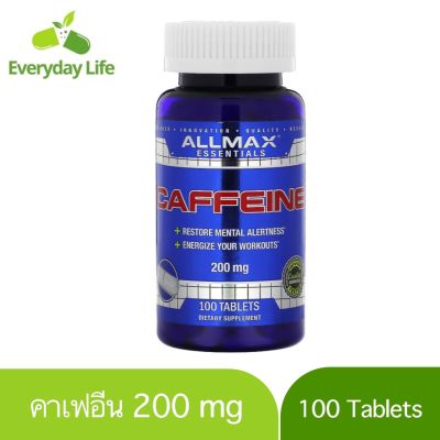 [Exp2025] คาเฟอีน ALLMAX, Caffeine , 200 mg, 100 Tablets