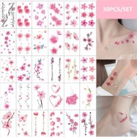 30pcs/set Flower Fake Tattoo Waterproof Temporary Tattoos Sticker Women Girls Long Lasting Faux Tatouage for Hands Leg Body Sexy Stickers