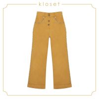 Kloset Embellished Denim Pants (SS19-P010) กางเกงผู้หญิง เสื้อผ้าผู้หญิง เสื้อผ้าแฟชั่น กางเกงขายาว กางเกงยีน กางเกงผ้ายีน