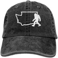 Washington State Bigfoot Sasquatch Unisex Baseball Cap Cotton Denim Adjustable Hiphop Cap For Men Women