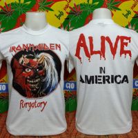 เสื้อวง IRON MAIDEN วงร็อค ไม่มีตะเข็บข้าง คอฟิต ป้ายUS เสื้อวินเทจ เสื้อวงIRON เสื้อIRON เสื้อทัวร์ วงร็อคต่างประเทศ