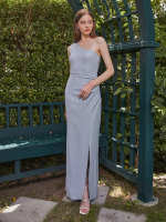 LALIT STUDIO Vendy Dress Grey เดรสไหล่เดียว สีเทา (สินค้าพร้อมส่ง) เดรสออกงานสีเทา สไตล์เรียบหรู ตัดเย็บอย่างดี ชุดงานแต่งแบรนด์ IG