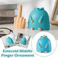 Middle Finger Up Table Decoration Ornaments Figure Desk Smiling Table Finger Decoration Toys H7P0