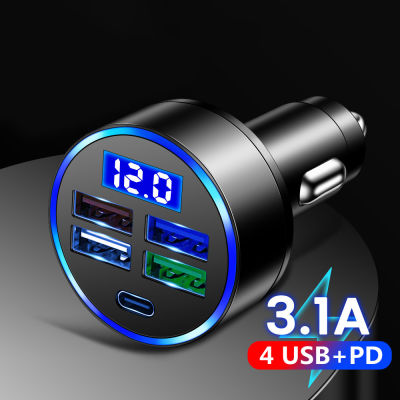 PD USB Car Charger Fast Charging Type C อะแดปเตอร์โทรศัพท์ USB ในรถยนต์สำหรับ iPhone 13 Pro Xiaomi Huawei Samsung Car Quick Charger