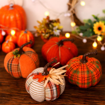 Mini Pumpkin Sculpture Gift For Thanksgiving Colorful Fabric Pumpkin Thanksgiving Pumpkin Ornament Table Decoration For Farmhouse