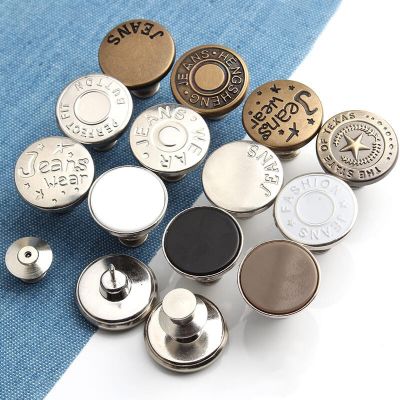【CW】 2PCS Pin for JeansPerfect Adjustable Jean ButtonNo Sew No Instant Detachable Metal Dropship