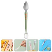 Coffee Spoon Silicone Spatula Fruit Puree Baby Food Feeding Feeder Double Head Grapefruit Spoons 304 Stainless Steel Bowl Fork Spoon Sets