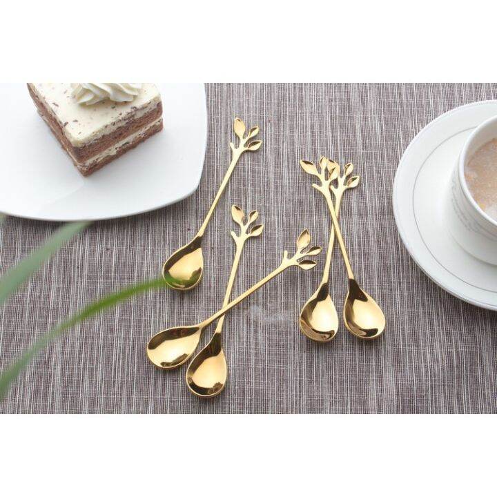 stainless-steel-flower-shaped-leaf-antlers-spoon-small-mini-metal-coffee-spoon-stirring-spoon-tea-spoon-tea-spoon-gif