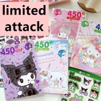 New Sanrio Hello Kitty Japanese Sticker Book Corner Creature Goo Card Cartoon Cute Sticker Kulome Melody Hand Account Decoration Stickers Labels