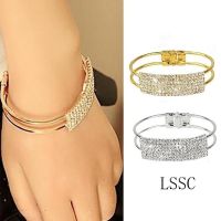 COD SDGREYRTYT Luxry Crystal Rhinestone Gold Bracelet Women Temperament Bangle Fashion Jewelry