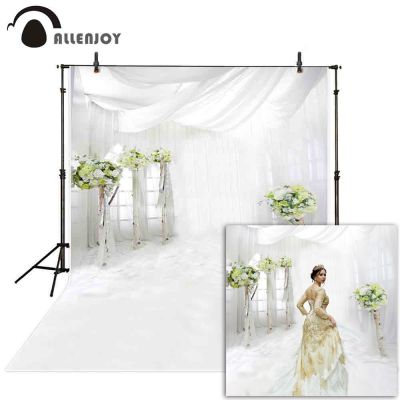 【Worth-Buy】 Allenjoy ถ่ายภาพงานแต่งงานฉากหลังดอกไม้ผ้าม่านสีขาวพื้นหลังสตูดิโอถ่ายภาพอุปกรณ์ประกอบการถ่ายภาพ