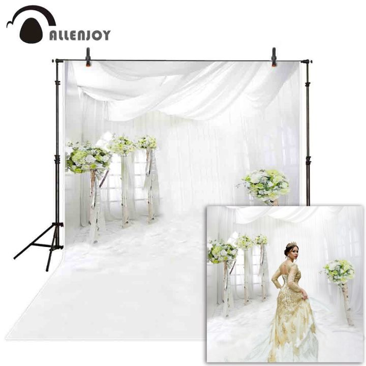 worth-buy-allenjoy-ถ่ายภาพงานแต่งงานฉากหลังดอกไม้ผ้าม่านสีขาวพื้นหลังสตูดิโอถ่ายภาพอุปกรณ์ประกอบการถ่ายภาพ