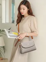 Bags for women 2023 new European and American fashion genuine leather middle-aged mother bag versatile soft leather ladies printed crossbody bag 【JYUE】