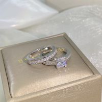 [COD] Cross-border tiktok row diamond micro-inlaid ring and set style wedding zircon