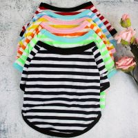 Stripe Summer Spring Dog T-shirt Soft Small Medium Dog Puppy Clothing Shirt Vest Printed Pet Dog Puppy Vest T-shirt Dog Cloth Clothing Shoes Accessori