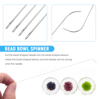 10 Pieces 6 Inches Curved Beading Needle Stainless Bead Spinner Needle String Bead Needle for Spin and String Bead