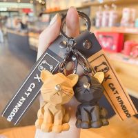 พวงกุญแจอะคริลิค จี้รูปแมว ขนาดเล็ก สไตล์นอร์ดิก สําหรับห้อยกระเป๋า กุญแจรถยนต์