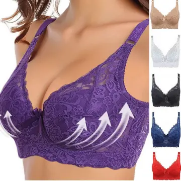 Bras for Women Push up Women Full Cup Thin Underwear Plus Size Wireless  Sports Bra Lace Bra Breast Cover Cup Large Size, Purple, 42C : :  Clothing, Shoes & Accessories