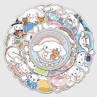 Sanrio สติกเกอร์สุนัขลายการ์ตูน Cinnamoroll สำหรับแล็ปท็อปและสติ๊กเกอร์กราฟิตี้สติกเกอร์ติดสมุดสำหรับของเล่นเด็ก10/50/100ชิ้น