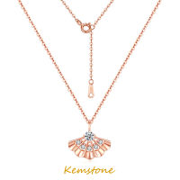 Kemstone S925เงินสเตอร์ลิงเงาเพทายคริสตัลชุดเต้นรำพัดลมจี้ไหปลาร้าสร้อยคอโซ่สำหรับผู้หญิงเครื่องประดับของขวัญ