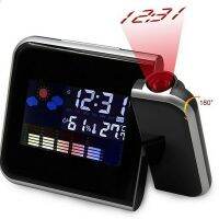 【jw】♗○✜  Colorful Digital Projection Alarm Thermometer Hygrometer Projector Desktop With Snooze Function