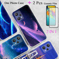 แบบ2 IN 1สำหรับ Realme 9 Pro เคสนิ่ม TPU ทำสีเคสโทรศัพท์ด้วยซิลิโคนฟิล์มกันรอยกันกระแทกโค้ง