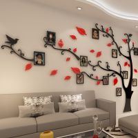 Crystal Stereo 3d Acrylic Wall Stickers Photo Frame Tree Sofa TV Background Wall Living Room Art Stickers