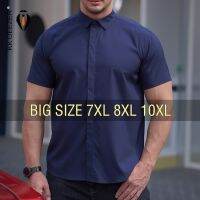 เสื้อเชิ้ตผู้ชาย2ตัวชุดหลวมแขนสั้นขนาดใหญ่ฤดูร้อนไซส์ใหญ่พิเศษ10XL 7XL 6XL 12XL แฟชั่นทางการสีขาวลำลองสีแดงส่งของ