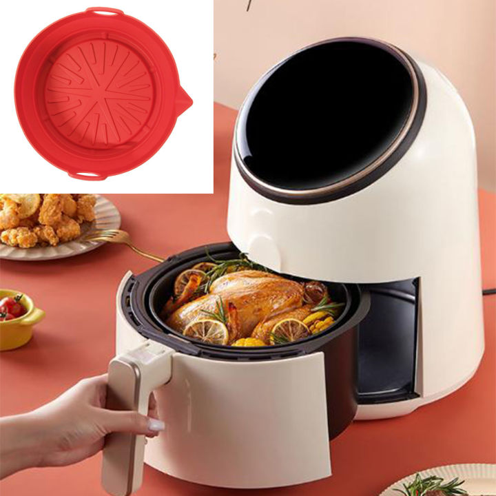 หม้อซิลิโคนหม้อทอด-air-fryer-ถาดอบขนมทนความร้อนได้และอาหาร-เสื่อปลอดภัยสำหรับเค้กชั้นเล็กสำหรับวันเกิดและงานแต่งงานคุณภาพสูงทนทาน