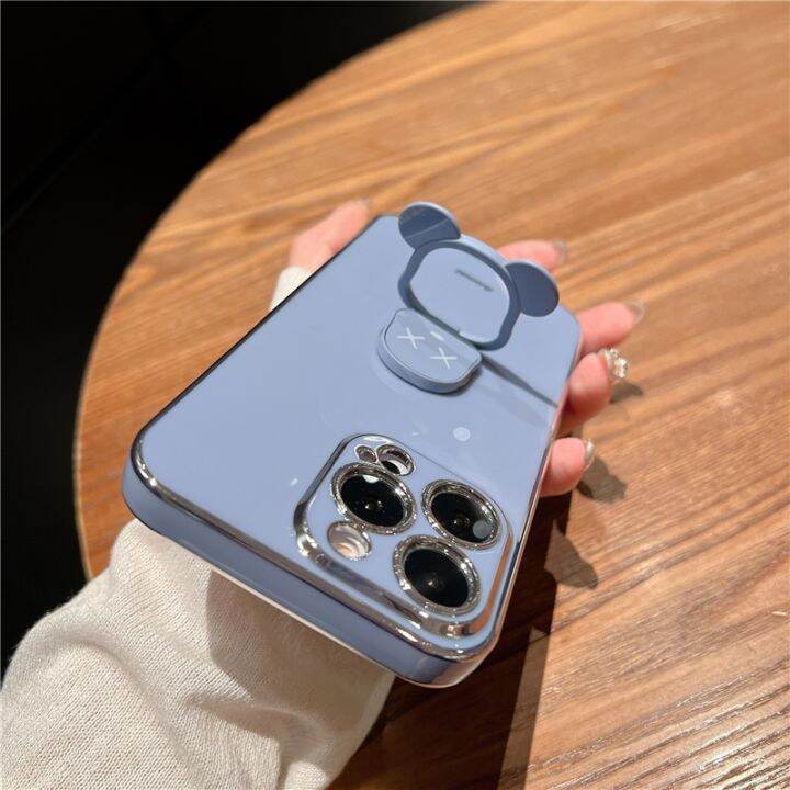 ป้องกันเลนส์กล้องชุบเคสแบบนิ่ม-realmec53ปลอกโทรศัพท์มือถือ-realme-เคสโทรศัพท์หมีขาตั้งโทรศัพท์