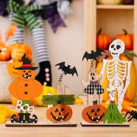 1Set Halloween Decorations Wood Table Sign Party Supply Dining Table Halloween Decor Desktop Ornament