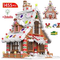 NEW LEGO1455 Pcs City Christmas House Building Blocks Friends Music Box Castle Train Santa Claus Tree Bricks Toys For Kids Gifts