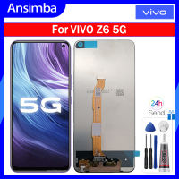 Ansimba อะไหล่จอแสดงผล6.57นิ้วของแท้สำหรับ Vivo Z6 5G สัมผัสหน้าจอ LCD หน้าจอดิจิตอลแทนการประกอบสำหรับ Vivo Z6 5G V1963A Lcd 100% อะไหล่ผ่านการทดสอบแล้ว