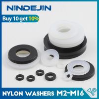 ▲❍┅ NINDEJIN Black White Nylon Washers M2 M2.5 M3 M4 M5 M6 M8 M10 M12 M16 Plastic Plain Washers Flat Washer Gaskets