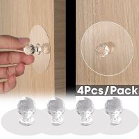 4Pcs Self-Adhesive Drawer Handle Crystal Acrylic Knobs Punch-free Handle Cabinet Wardrobe Furnitures Pulls Handles Hanger Hooks Door Hardware Locks