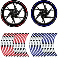 16Pcs 17 quot;18 quot; Strips Motorcycle Wheel Tire Stickers Car Reflective Rim Tape Motorbike Bicycle Auto Decals Universal for Honda KTM