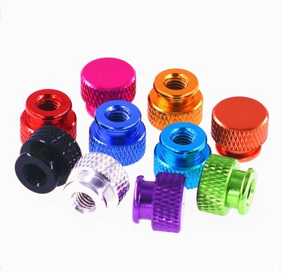 2Pcs Colourful Blind Hole Nut M3 M3.5 M4 M5 M6 Aluminium Alloy Knurled Thumb Nuts Hand Grip Knob Step Nuts Nails Screws Fasteners