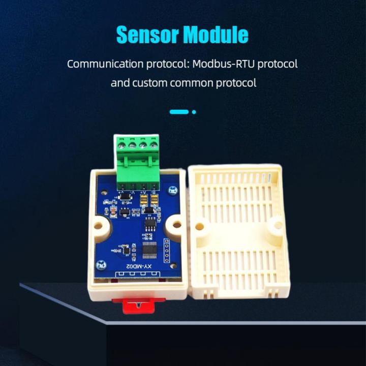 sht20เซ็นเซอร์โมดูล-md02ความชื้นในอุณหภูมิ-dc5-30v-เซ็นเซอร์ตรวจจับ-modbus-rtu-โปรโตคอลอัตราบอดที่ตั้งได้เริ่มต้น9600มาตรฐาน35มม-รางติดตั้ง