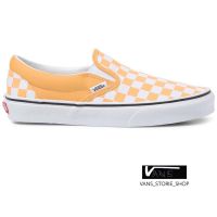 VANS SLIP ON CHECKERBOARD FLAX TRUE WHITE  (สินค้ามีประกันแท้)