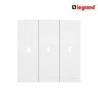 Legrand สวิตช์สองทาง 3 ช่อง สีขาว มีไฟ LED 3G 2Ways 16AX Illuminated Switch | Mallia Senses | Matt White| 281015MW | บิทิสมาร์ท | BTiSmart