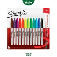 Sharpie (ชาร์ปี้) Marker Fine แพ็ค 12 ด้าม Fun Colour ปากกามาร์คเกอร์ Permanent Marker ปากกากันน้ำ ปากกาเขียนแผ่นพลาสติก