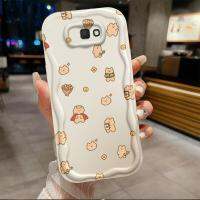 เคสเคสโทรศัพท์นิ่มลายคลื่นหมีหมีทำจากสาวน่ารักปลอกสำหรับ Samsung J7