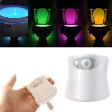 Toilet Bowl 8 Colors Led Night Light Motion Activated Seat Sensor Lamp  Bathroom Toilet Seat Night Light(2pcs)