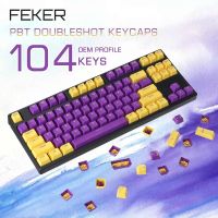 Feker 104คีย์ธีมสีทองเที่ยงคืนสำหรับคีย์บอร์ดแบบกลไกฉีดสองสี Oem โปรไฟล์ Pbt คีย์คู่