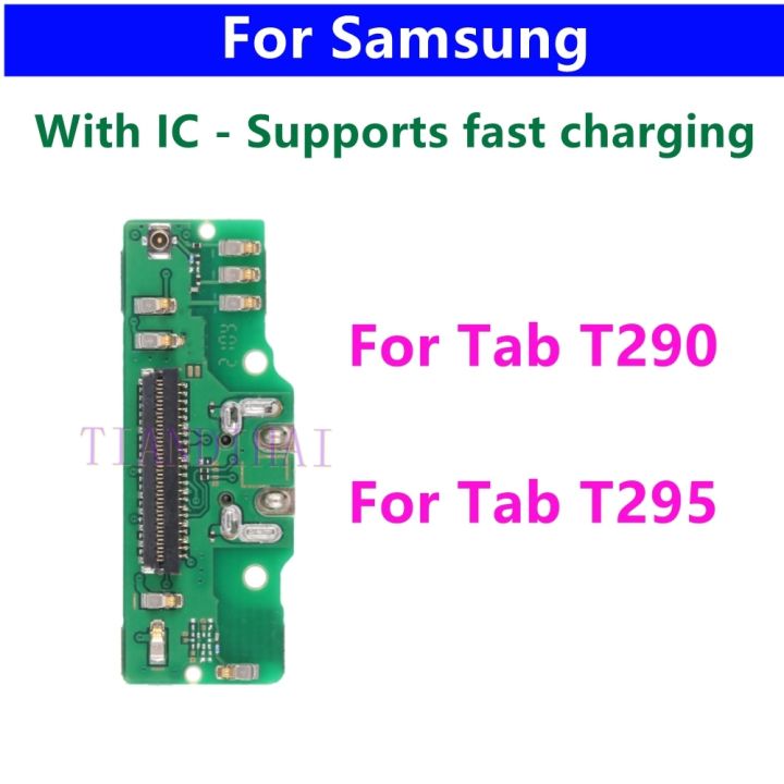 ขั้วต่อแท่นชาร์จ USB ชาร์จพอร์ตกับสายเคเบิ้ลยืดหยุ่นสำหรับบอร์ดไมโครโฟน Samsung Galaxy Tab A 8.0 2019 SM-T290 T295 T290