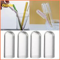 OSIDE 1/4PCS หลอดสแตนเลส ปลั๊กกันฝุ่น อุปกรณ์เสริมถ้วย ปลั๊กหลอดแก้ว นำกลับมาใช้ใหม่ได้ เคล็ดลับฟางครอบคลุม หมวกฟางดื่ม