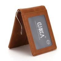 RFID Mens Card Holder Unisex Wallet Genuine Leather Business Card Holder Zipper Card Protect Case ID Bank Card Holders Purse